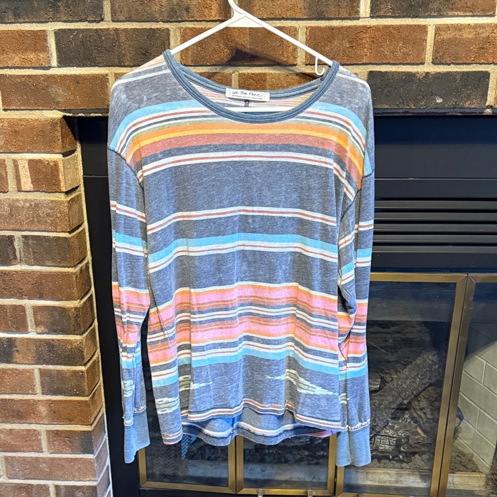 We The Free Multicolor Striped Long Sleeve Tee